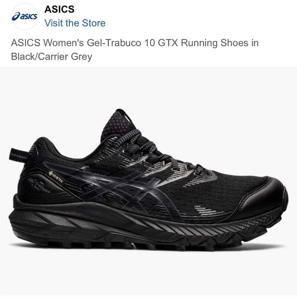 Asics Women's Gel-Trabuco 10 GTX Running Shoes - Black and Gray